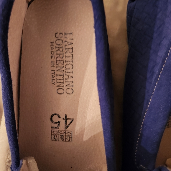 Mens blue suede driving loafers - Picture 2 of 5